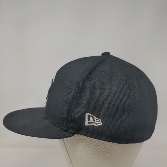 New Era Men's Fitted Hat Black 7 1/2 Embroidered Chicago Cubs Logo 59Fifty - Picture 3 of 8